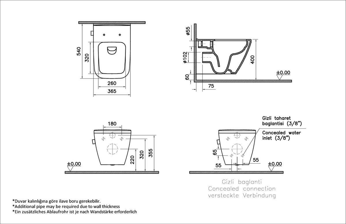 VitrA Integra Square Rim-Ex Wandcloset met Thermostatische Geïntegreerde Bidetkraan