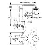 Grohe  Douchethermostaat Met Douchesysteem