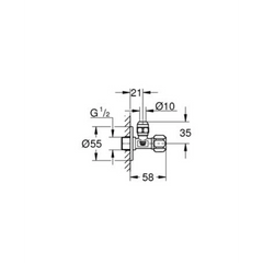 Grohe Hoekstopkraan  1/2'' X 3/8 Knelkoppeling Chroom