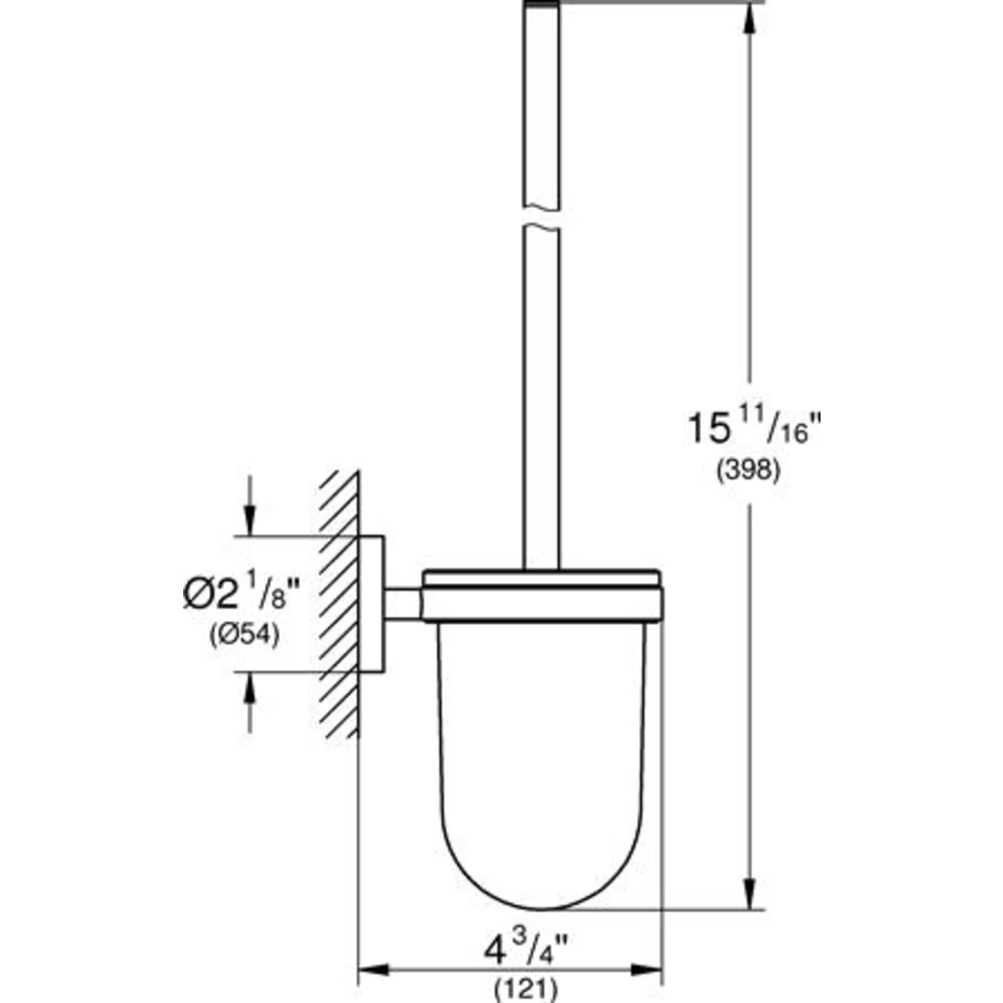 Grohe Essentials - closetborstelgarnituur - wandmontage