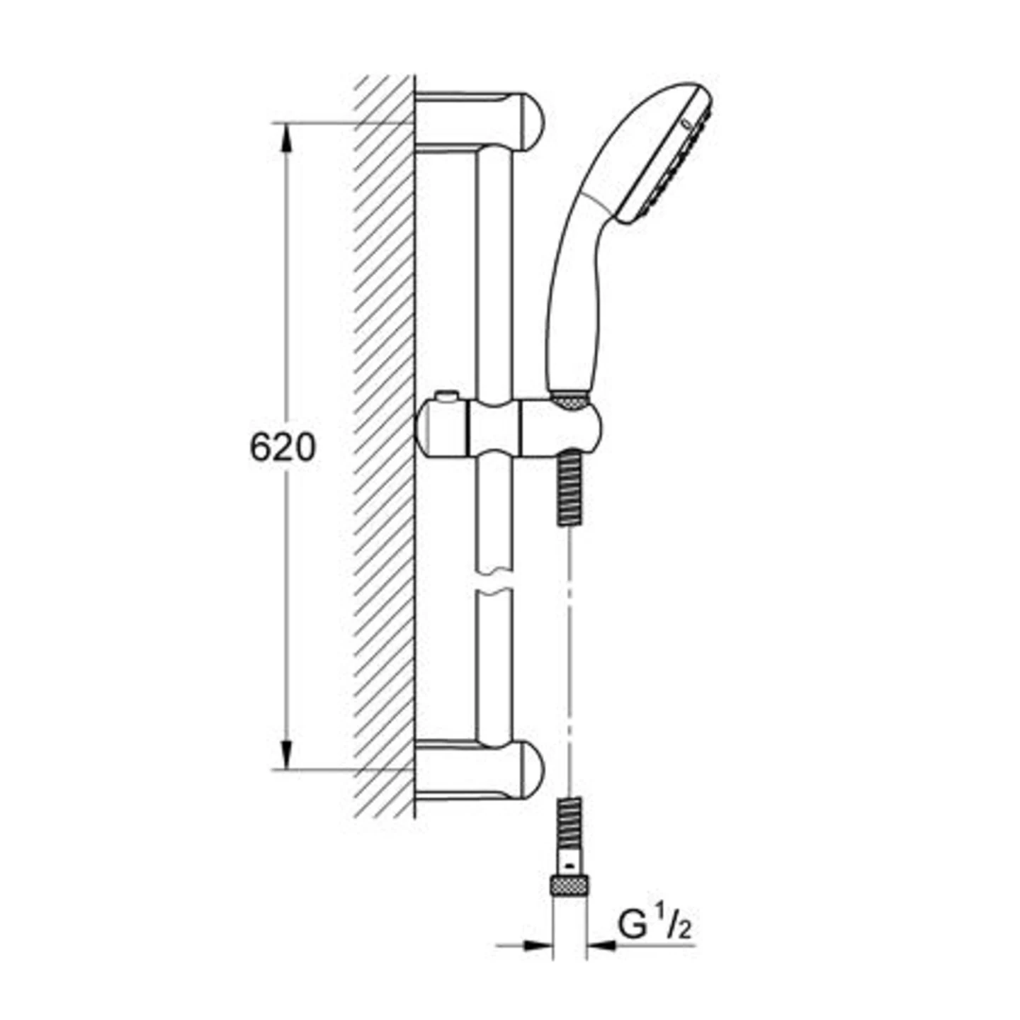 Grohe New Tempesta 100 glijstangset