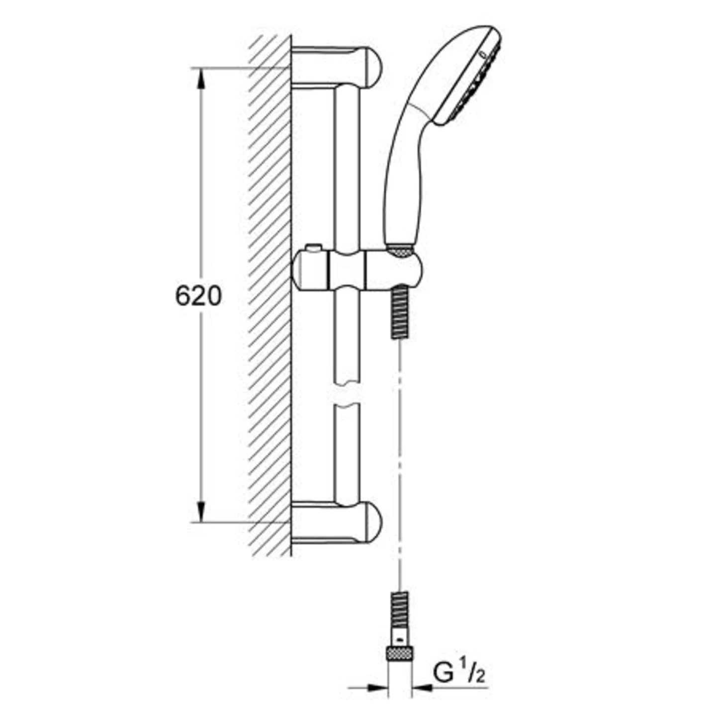 Grohe New Tempesta 100 glijstangset