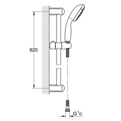 Grohe New Tempesta 100 glijstangset