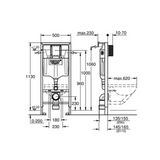 Grohe Rapid Sl Wc Met Wandbevestiging, Zonder İsolatiemateriaal