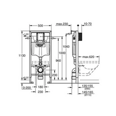 Grohe Rapid Sl Wc Met Wandbevestiging, Zonder İsolatiemateriaal