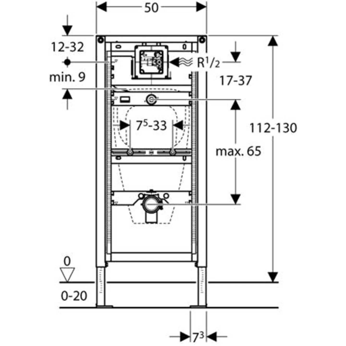 Geberit Duofix urinoir element H112-130