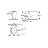 Grohe Bau Diepspoel, Zonder Spoelrand, S,Glans Wit