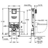 Grohe Rapid Slx 3İn1 Wc Element 6 L 1,13M, Met Wandbevestiging En İsolatiemateriaal