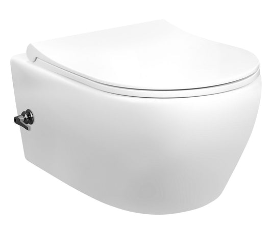 Creavit Hangend Toilet - Rimoff ophang wc met bidet Hendel Hendel Warm/Koud Water 1318