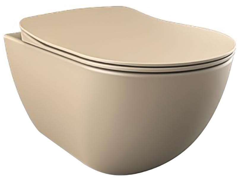 Creavit Design Hangend Toilet - Zonder Sproeier (Bidet) - Zonder Zitting - Cappucino