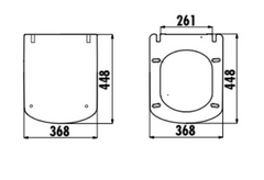 Creavit - Flat Toiletzitting Duroplast Wit, Inox Scharnieren, Softclose