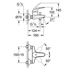 Grohe Euroeco New -  Badmengkraan