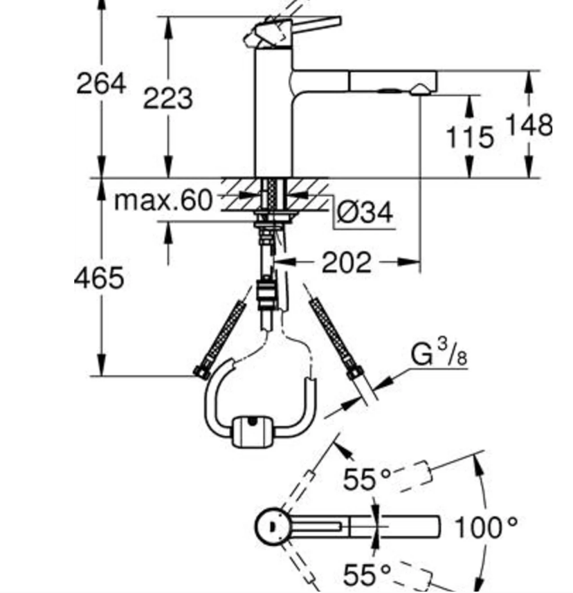 Grohe Eurocube Joy, Bidetmengkraan