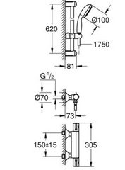 Grohe Grohtherm 800 Douchethermostaat Met Doucheset