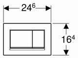 Geberit Bedieningsplaat Spoelsysteem, Sigma30, 2-Toets Spoeling, 2-Knops, Front, Easy-To-Clean, 11X246X164Mm (Lxbxh), Mat Chroom