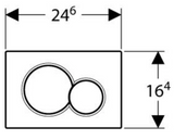 Geberit Sigma 01 Tweeknops Mechanische Bedieningsplaat Voor Spoelsysteem, Kunststof, 164X246X13Mm, Satijnglans Zwart