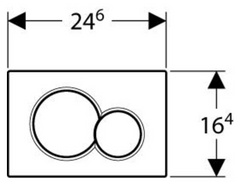 Geberit Sigma 01 Tweeknops Mechanische Bedieningsplaat Voor Spoelsysteem, Kunststof, 164X246X13Mm, Chroom