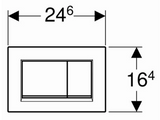 Geberit Bedieningsplaat Spoelsysteem, Sigma30, 2-Toets Spoeling, 2-Knops, Front, Easy-To-Clean, 11X246X164Mm (Lxbxh), Mat Zwart