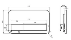 Villeroy & Boch Viconnect E200, Kunststof Bedieningsplaat Met Dubbele Spoeling, Hxbxd 145X253X10Mm, Wit