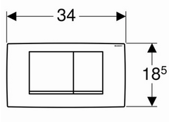 Geberit Bedieningsplaat Spoelsysteem, Twinline 30, 2-Toets Spoeling, 2-Knops, Front, 32X340X185Mm (Lxbxh), Glans Wit