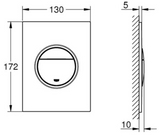 Grohe Nova Cosmopolitan S, Bedieningsplaat Mechanisch, Tweeknops, 172 X 130Mm (Lxb), Kunststof, Chroom