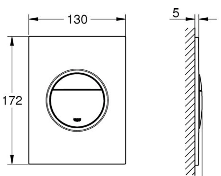 Grohe Nova Cosmopolitan S, Bedieningsplaat Mechanisch, Tweeknops, 172 X 130Mm (Lxb), Kunststof, Alpine Wit