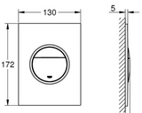 Grohe Nova Cosmopolitan S, Bedieningsplaat Mechanisch, Tweeknops, 172 X 130Mm (Lxb), Kunststof, Alpine Wit