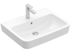 Villeroy & Boch O.Novo Wastafel 600 Bak Midden Zonder Kraangat, Zonder Overloop, Wand Bevestiging, Wit Alpin