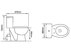 Creavit - Aloni Duoblok - Staand Toilet - Zonder Bidet -  P-Trap - 4 in 1