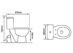 Creavit - Aloni Duoblok - Staand Toilet - Zonder Bidet -  P-Trap - 4 in 1