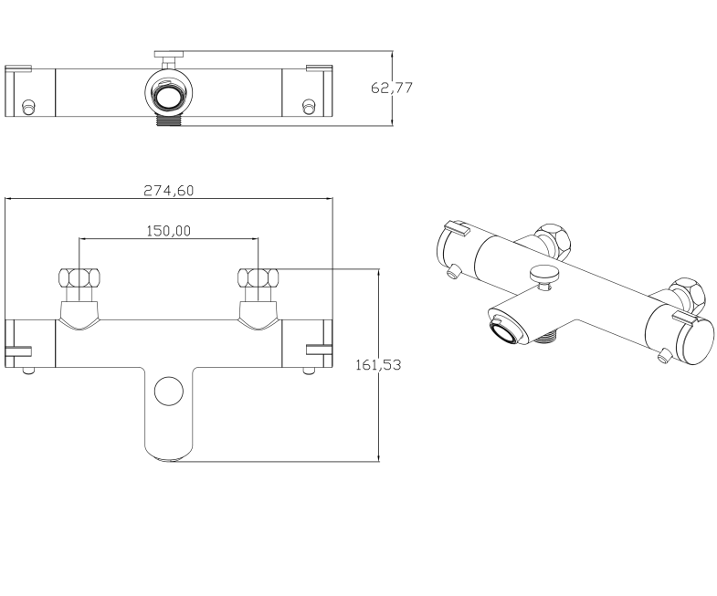 Aloni Design Thermostatische Bad/Douchekraan