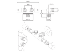 Creavit - Aloni  Dubbeldienstkraan 1/2×3/8×3/8  Chroom