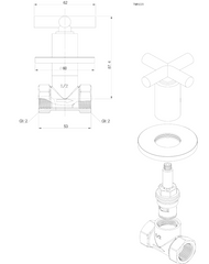 Creavit - Aloni Quadro - Inbouwkraan - 1/2×1/2