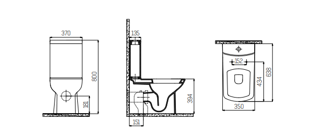 Lara - Hugo & Müeller - Staande Wc Onderpot Met Bidet - Muur/Onder Uitgang