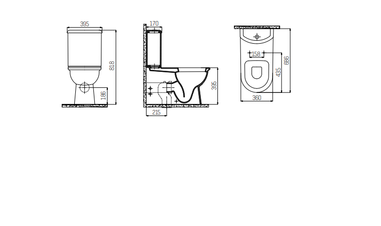 Selin - Staande Wc onderpot - Wit -  Met Sproeier bidet - Muur/onder-uitgang