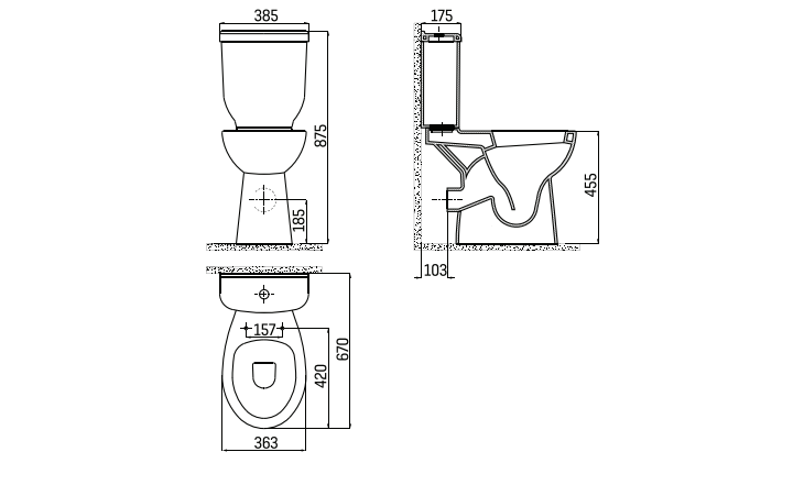 Creavit - Staand-Wc Onderpot - Wit  - Mindervaliden - S-Trap