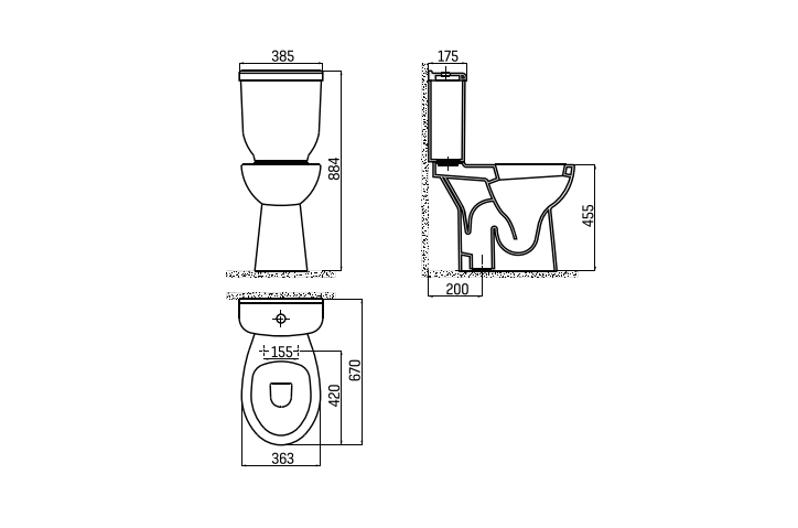 Creavit - Staand-Wc Onderpot - Wit Met Spoeling (Bidet) - Mindervaliden - S-Trap