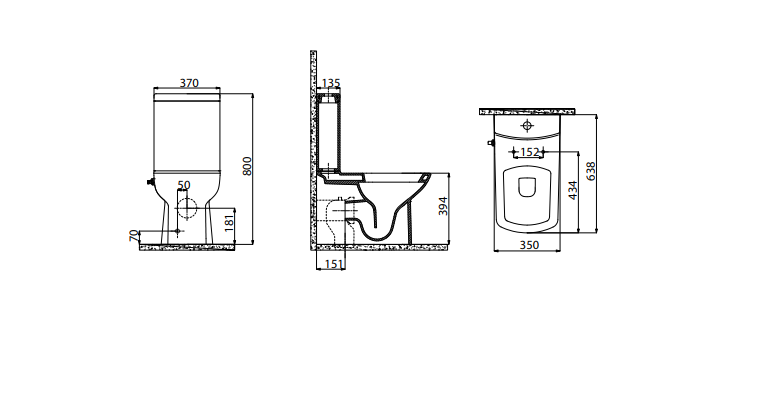 Lara - Staande Wc Onderpot -  Met Sproeier bidet -  Koud Water