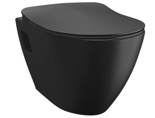 Design Ophang Wc  Met Rvs Sproeier (Bidet) - Mat Zwart Zonder Zitting 980