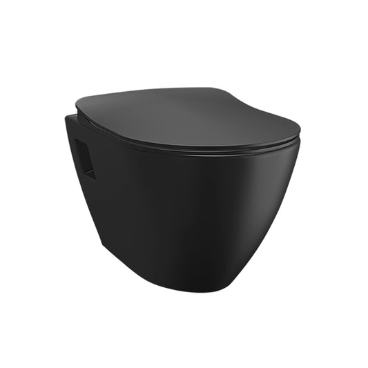 Creavit Design Hangend Toilet - Ophang Wc Zonder Sproeier (Bidet), Mat Zwart 1280