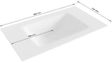 Cloud Talc Solid Surface İnbouw Wastafel 80Cm. Positie Wasbak Midden.