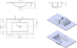 Denia Keramische Wastafel 81Cm Breed Met Wasbak İn Het Midden