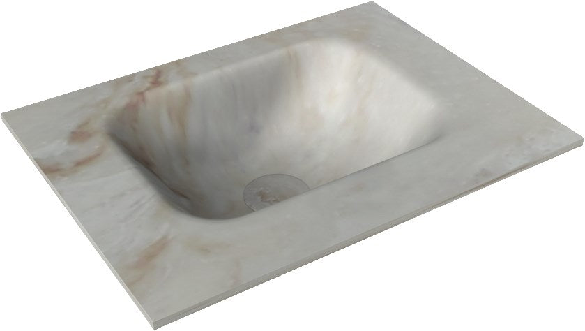 Lex Frappe Solid Surface İnleg Wastafel Voor Toiletmeubel 40Cm. Positie Wasbak Midden