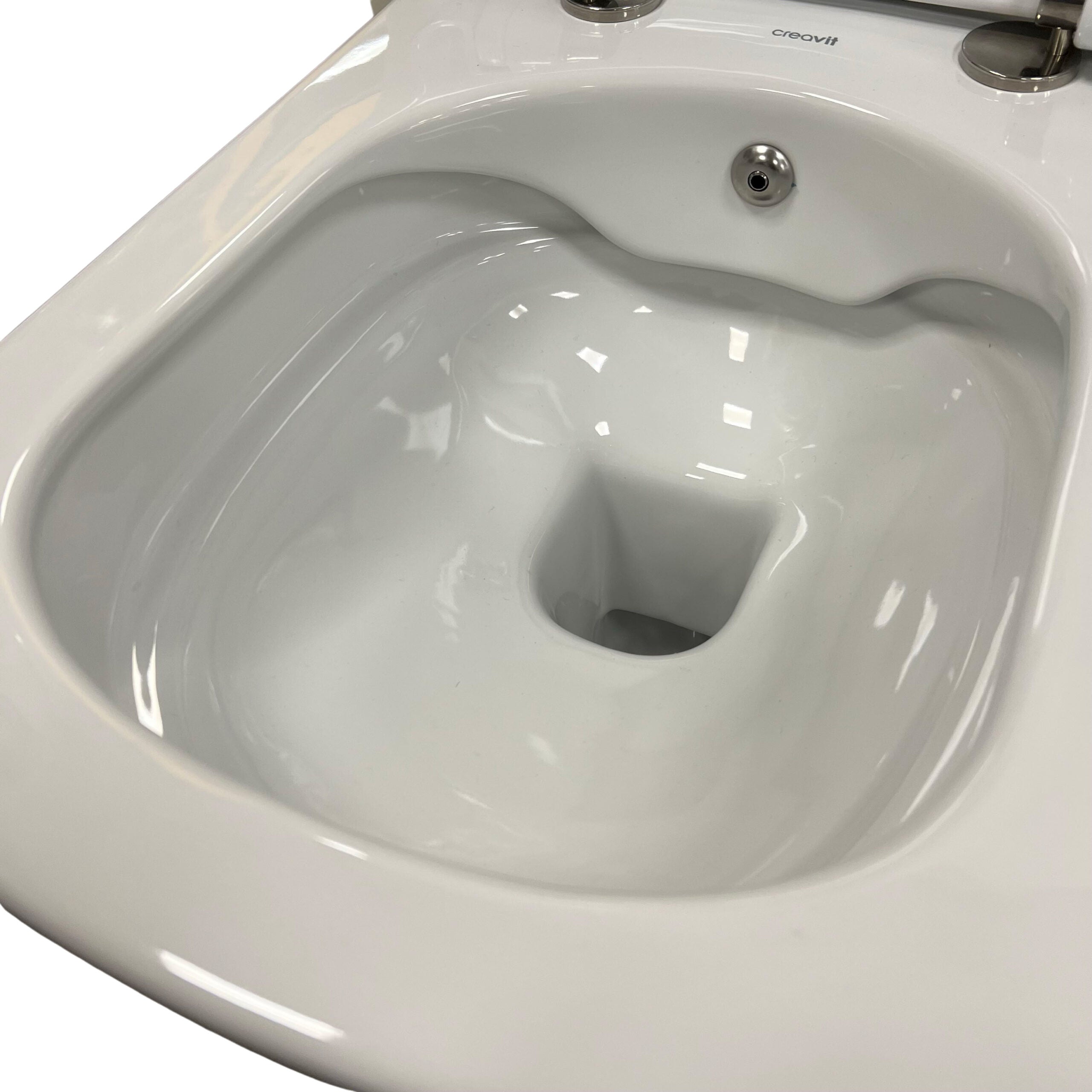 Creavit Design Ophang Wc Wit Met Rvs Sproeier (Bidet), Rimoff Verborgen Bevestiging