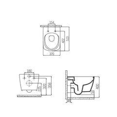 Creavit Design Ophang Wc Wit Zonder Sproeier(bidet), Rimoff Verborgen Bevestiging zonder zitting